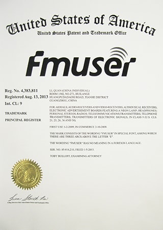 FMUSER-USPTO Certified Trademark