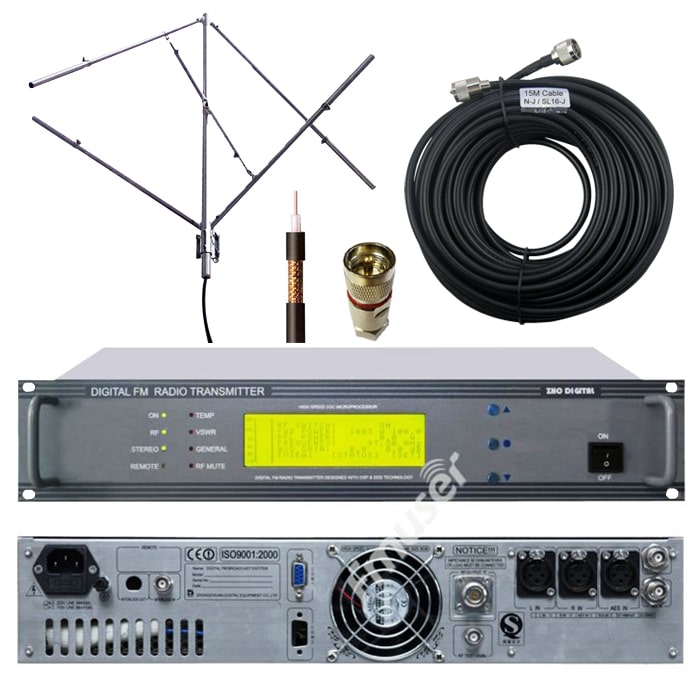 de sneeuw reptielen merk 100 W FM-zenderset FU618F met 1-bay CP-antennesysteem