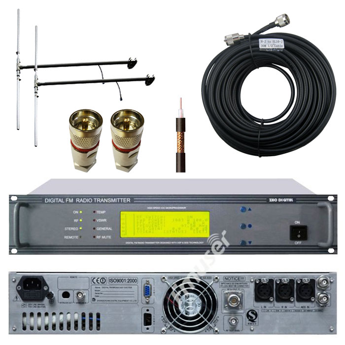 300W FM Transmitter Package e nang le 2 Bay FM Dipole - FMUSER