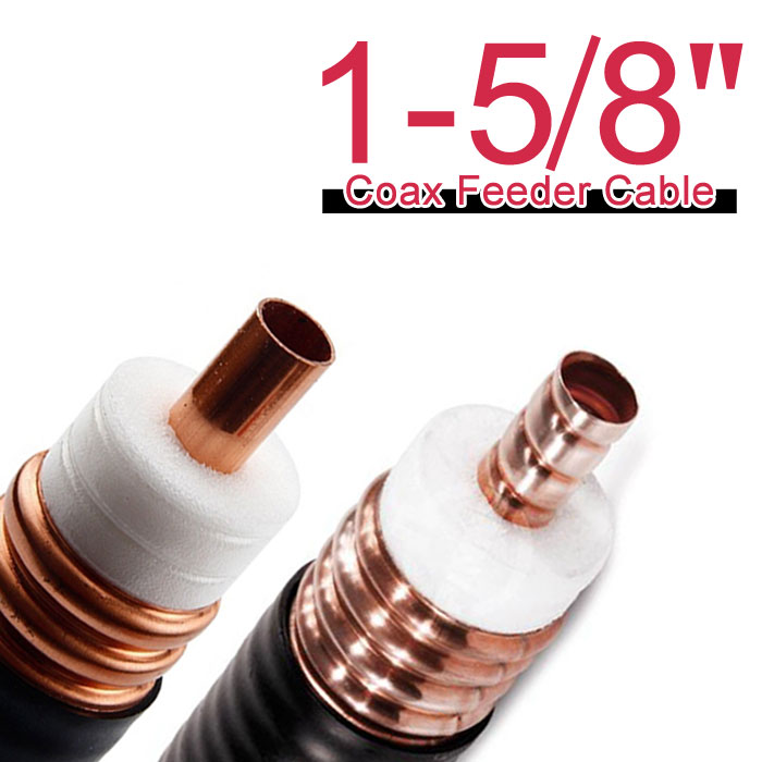 Reş PE 50 Ohm 1 5 8 Kabloya Feeder 1-5/8'' RF Coax Cable bo Stasyona Radyoyê