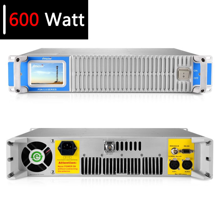 A exibição do painel traseiro e frontal do transmissor FMUSER FSN-600T rack 600 watt FM
