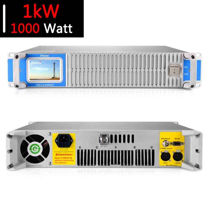 The display of the back and front panel of FMUSER FSN-1000T rack 1000w FM transmitter