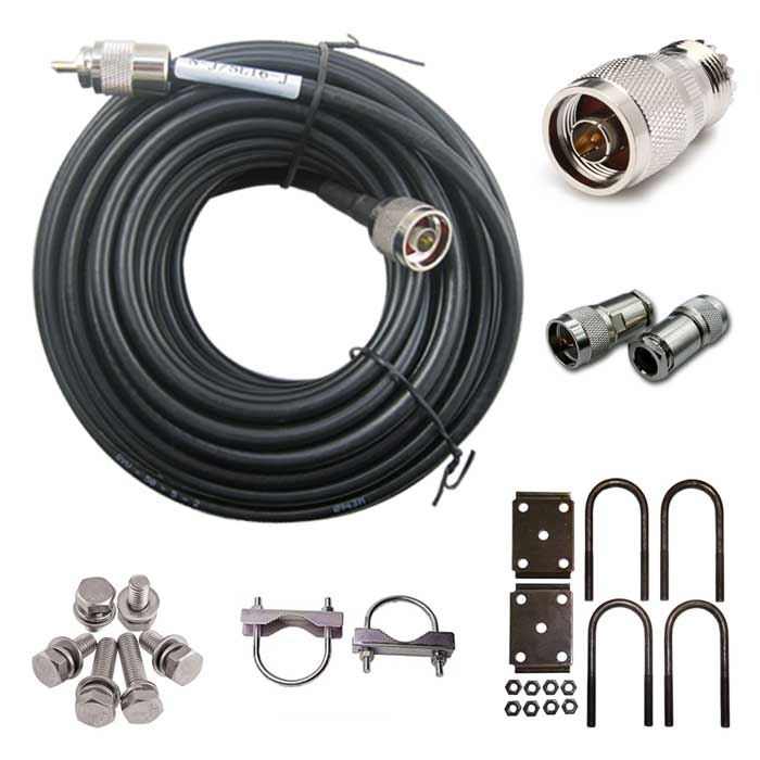 FMUSER 20M antenna cables and accessories for 50W complete FM radio station package