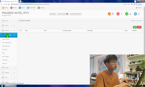 FMUSER қонақ үйінің IPTV шешімі мазмұнды таратуды басқару жүйесі