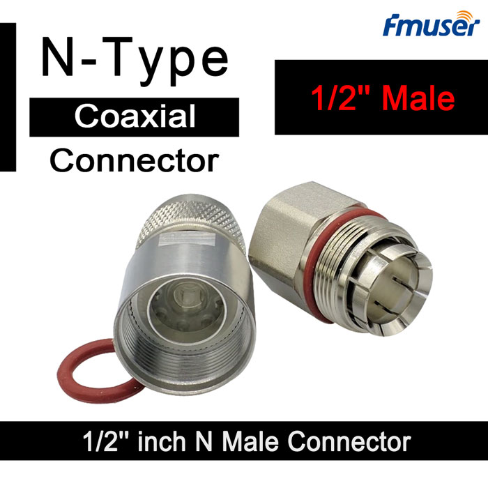 FMUSER 1 2 Coax NJ (NM-1/2) N पुरुष कनेक्टर RF 1 2 फिडर केबलको लागि