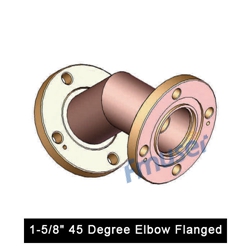 زانویی 1-5/8 اینچ فلنج دار 45 درجه برای خط انتقال کوکسیال RF 1-5-8