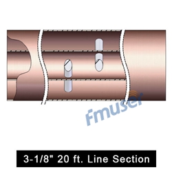 Seção de linha de 3-1/8" 20 pés para linha de transmissão coaxial rígida de 3-1/8"