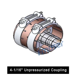 Acoplamento não pressurizado de 4-1/16" com condutor interno para linha de transmissão coaxial rígida de 4-1/16"