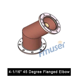 4-1/16" 45 Degree Flanged Elbow for 4-1/16" rigid coaxial transmission line