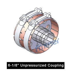 6-1 / 8 "Unpressurized Coupling amin'ny Inner Conductor ho an'ny 6-1 / 8" henjana coaxial tsipika fifindran'ny