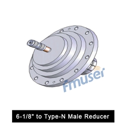 6-1/8" ho Type-N Male Reducer bakeng sa 6-1/8" e thata ea coaxial transmission line