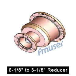 6-1/8" ho isa ho 3-1/8" bakeng sa 6-1/8" e thata ea coaxial transmission line