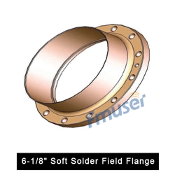 6-1/8" Soft Solder Field Flange bakeng sa 6-1/8" e thata ea coaxial transmission line