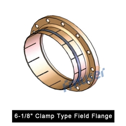Flange de campo tipo grampo de 6-1/8" para linha de transmissão coaxial rígida de 6-1/8"