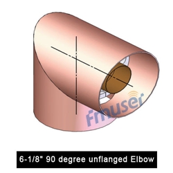 6-1 / 8 "90 degre unflanged Elbow ho an'ny 6-1 / 8" tsipika fifindran'ny coaxial henjana