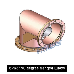 6-1 / 8 "90 degre flanged Elbow ho an'ny 6-1 / 8" tsipika fifindran'ny coaxial henjana