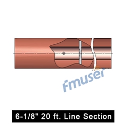 6-1 / 8 "20 ft. Fizarana andalana ho an'ny tsipika fifindran'ny coaxial henjana 6-1 / 8"