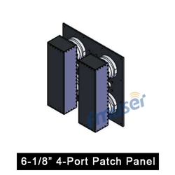 6-1 / 8 "4-Port Patch Panel ho an'ny 6-1 / 8" tsipika fifindran'ny coaxial henjana