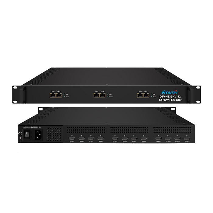 FMUSER DTV4335V 4/8/12 kanálový HDMI IPTV kodér